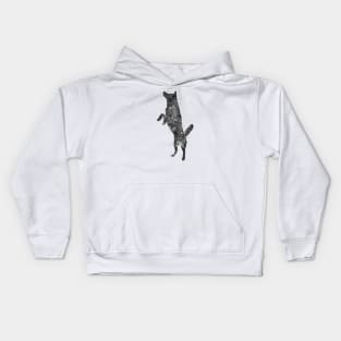 Siberian Husky black and white Kids Hoodie